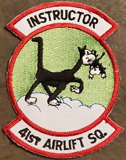 USAF AIR FORCE 41st AIRLIFT SQUADRON MILITARY COLOR 'INSTRUCTOR' PATCH MILITARY  picture