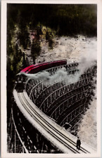 Canyon Creek Trestle Bridge BC Kettle Valley Railway Penticton RPPC Postcard H51 picture