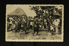 Vintage Ethnic Paper Postcard Africa DAHOMEY Native Festival Dancers Benin 1957 picture
