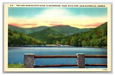 Blairsville GA Georgia Vogel State Park Lake Bath House G-6 Linen Postcard picture