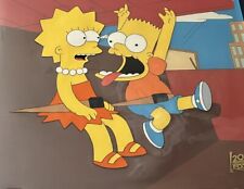 The Simpsons animation production cel hand painted original  Bart Lisa picture