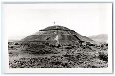 c1940's Pyramid Mountain Temple Ruins Mexico RPPC Photo Unposted Postcard picture