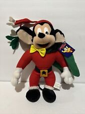 Vintage RARE Terrytoons Christmas MIGHTY MOUSE Plush - Mistletoe Toe Green Cape picture