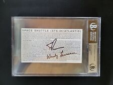 astronauts Lawrence & Parazynski autographed NASA STS-86 CARD BECKETT SLABBED picture