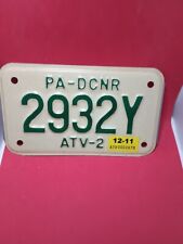 2011 Pennsylvania ATV License Plate Tag (#PA-DCNR/#2932Y/#ATV-2) picture
