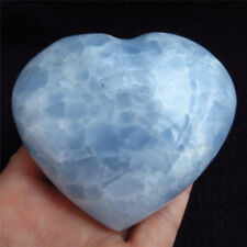 372.2g Natural Sky Blue Celestite Crystal Heart Healing Mineral Specimen T13 picture