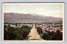 Colorado Springs CO-Colorado, Colorado Springs, Pikes Peak, Vintage Postcard picture