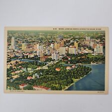 Miami Looking North Across The Miami River Vintage Linen Postcard c1930s Florida picture