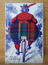Rare 1910s Pincushion Postcard WOMAN ON BICYCLE Unposted BIG BUTT HUMOR Tie Up picture
