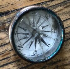 Vintage 18mm Brass Miniature Compass - Possibly Private Purchase Escape Compass picture