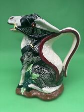 ORCHIES Antique French Majolica Sitting DONKEY Toby Jug/Pitcher c.1905, 8.75