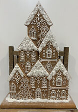 New Cupcakes And Cashmere Christmas Flat Gingerbread House W/Faux Snow & Glitter picture