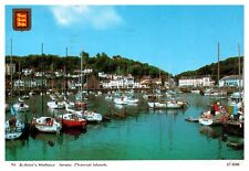 Jersey Channel Islands St Aubins Harbour Scenic Docks Chrome Cancel WOB Postcard picture