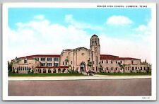 Lubbock Texas~Senior High School Building Panorama~1920s Postcard picture