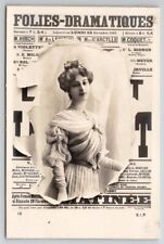 RPPC Theatre Late Victorian Actress Glamour Girl Program Masked Postcard S21 picture