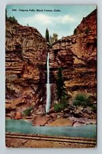 Black Canon CO-Colorado, Chipeta Falls, Railroad Vintage Souvenir Postcard picture