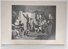 1876 Victorian Art Engraving, First Singing of The Marseillaise, French Anthem picture