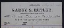 1890 Garey S Butler Fruit & Country Produce Merchant Receipt Phila PA  B7S3 picture