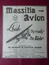 11/1928 PUB OIL AVIATION MASSILIA AIRCRAFT ENGINE AIR UNION CIDNA ORIGINAL AD picture
