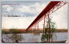 High Bridge St Paul Minnesota Antique Postcard PM Minneapolis MN Cancel WOB Note picture