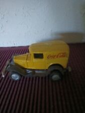 Vtg Cast Iron Coca Cola Truck Yellow with Red Lettering Toy(mis print) picture
