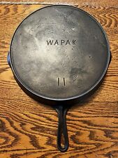 NICE Vintage WAPAK #11 Cast Iron Skillet Heat Ring Restored picture