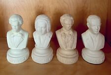 Vintage HALBE Statuette Lot (4) Figures Busts Music Composers Bach Beethoven picture
