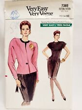 Vtg Very Easy Vogue Pattern 7385 Misses Jacket & Dress 12 14 16  80's picture