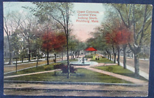 ca1910 Fitchburg Massachusetts Upper Common Fountain Bandstand Postcard picture