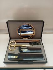 Royal London Beard Grooming Kit VINTAGE with Plastic Black Case Combs Mirror picture