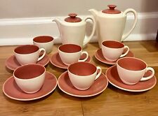 Vintage 1950s Poole Twintone Red Indian & Magnolia tea or coffee set picture