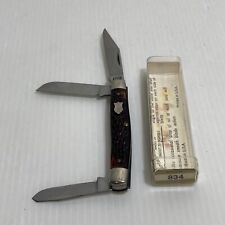 Schrade Walden USA 834 (pre-1973) Peach Seed Skins Pocket Knife picture