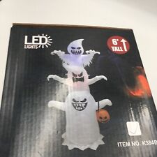 6 Ft Halloween Decorations Inflatable Ghost Stack with Led Light Built-in New picture