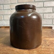 Antique Red Wing Brown Stoneware Preserve Jar Crock - Bottom Signed - Farmhouse picture