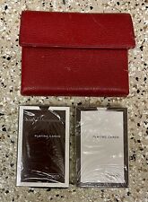 Coach Playing Cards with Red Leather Travel Case SLG Accessories Rare picture