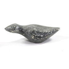 Vintage Inuit Stone Carving Sculpture Bird Duck Soapstone Signed Small 4