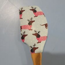 Bakeshop Christmas Reindeer Antlers Dachshund Spatula w/Mini Pink Snow Spatula  picture
