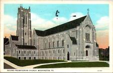 Vtg Washington PA, Second Presbyterian Church, Pennsylvania Postcard Posted 1935 picture