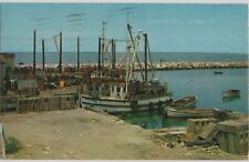 Sakonnet Point RI-Rhode Island Fishing Boats Breakwater c1966 Vintage Postcard picture