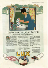1919 LUX Laundry detergent Woman hand washing curtains art Vintage Ad picture