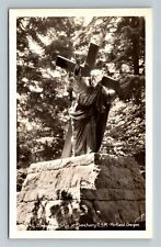 RPPC Portland OR-Oregon Statue Christus Sanctuary OSM, Real Photo Postcard picture