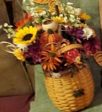 Longaberger October Fields Basket w/Floral Arrangement picture