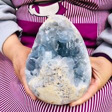 7.63LB  Natural Beautiful Blue Celestite Crysta Geode Cave Mineral Specimen picture