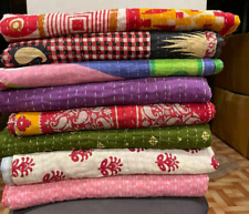 5 PCS Vintage Reversible Bohemian Throw Blanket Kantha Quilt Bedding Bedspreed picture