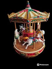 1999  Sweet MR CHRISTMAS Christmas Go Round Carousel Turns Plays Songs EUC  picture