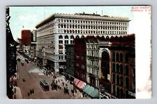 Buffalo NY-New York, Main Street, Downtown Area, c1907 Vintage Souvenir Postcard picture