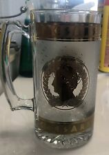 Vintage Caesars Hotel Casino Gold And Clear Frosted Beer Mug picture