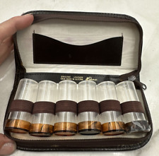 Vintage 6 Medicine Pills Sample Bottles/Travel Leather Case Box Kit AUSTRIA picture