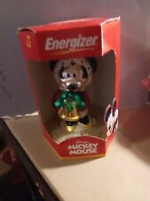 VTG 2000 Energizer Disney Mickey Mouse Minnie Blown Glass Christmas Ornament NOS picture