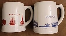 Vintage Boston History Coffee Mugs - Lot Of 2 - Mugs With Historical Landmarks  picture